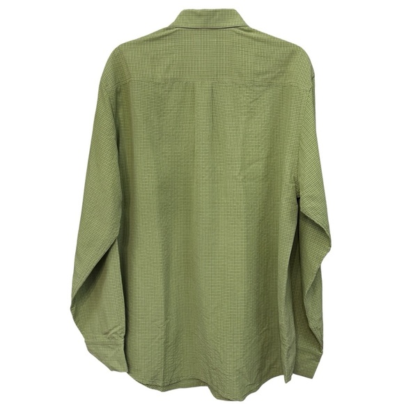 Indigo Palms Men’s Shirt M Green Check Long Sleeve Button Front Modal Blend - Picture 2 of 5